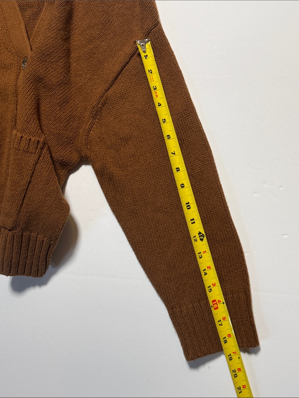 JENNI KAYNE Barret Cardigan Copper Brown Button-Front V-Neck Sweater Relaxed M - Picture 8 of 11